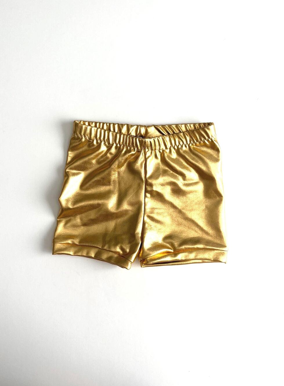 Unbranded Girls' Gold Metallic Pull-On Shorts Youth Size Medium
